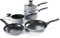 OXO Softworks Hard Anodized 5 Piece Cookware Pots and Pans Set, 3-Layered German Engineered Non-Stick Coating, Stainless Steel Soft-Touch Handle, Induction, Oven safe up to 180°C, Dishwasher Safe,Grey