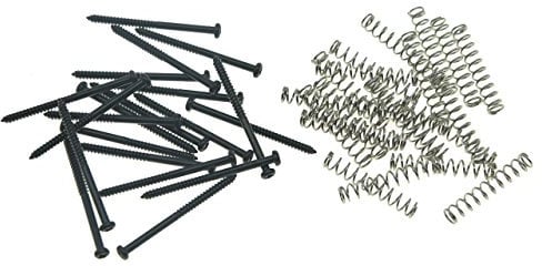 Kaish Schrauben und Federn, geeignet zur Befestigung von Tonabnehmern bei Bassgitarren 20x Screws and Springs Schwarz