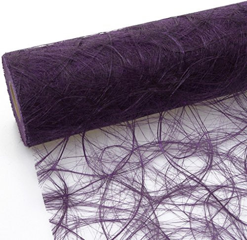 Sizoweb Tischband - 25 Meter Rolle + 100 Deko Sterne in Gold Gratis (30cm Breite, Aubergine)