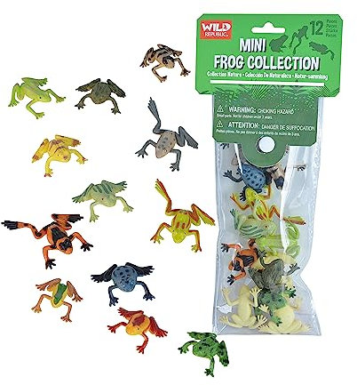 Wild Republic Polybag Mini Grenouille, Lot de Figurines, Douze Espèces Vivant dans la Grenouille, Cadeau pour Enfants, Super pour Le Jeu Interactif