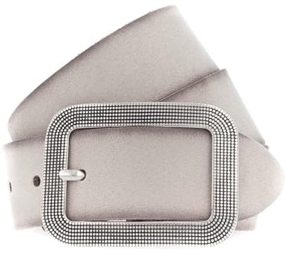 Vanzetti Damen Leder Gürtel Veloursleder mit Airbrushkanten Damengürtel vanille 40mm (95 cm)