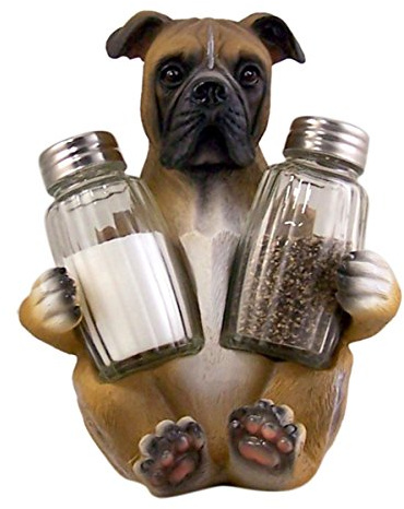 Boxer Dog Salt and Pepper Shaker Holder (Shakers Included)