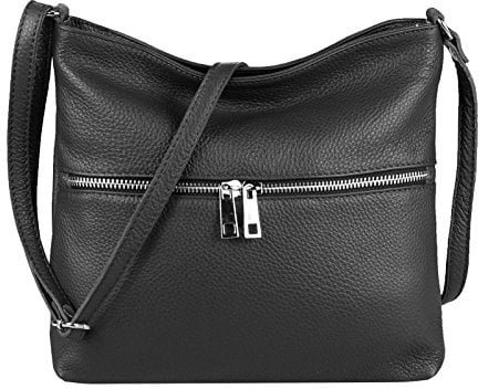 OBC Damen Leder Tasche Cross Body Schultertasche City Bag Crossover Umhängetasche Henkeltasche Clutch Ledertasche Damentasche