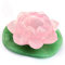 AITELEI Bougeoir en cristal de guérison naturel sculpté en quartz rose avec feuilles de lotus en aventurine verte