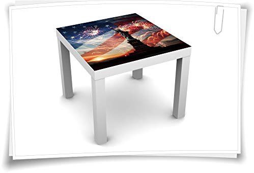Medianlux 55x55cm Tischaufkleber Tisch Aufkleber Lack Couch Sofa Möbelfolie USA Amerika Freiheitsstatue Newyork