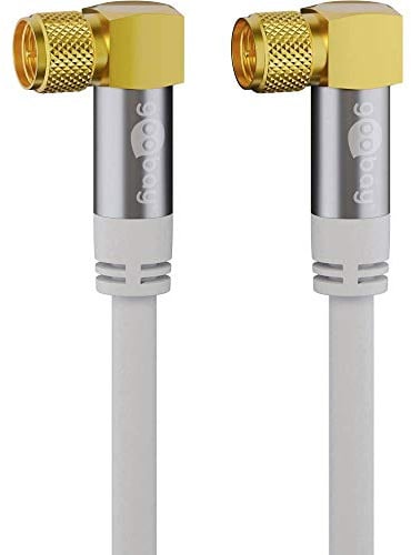 Goobay 70490 SAT Antenna Cable, 135 dB, 4x Shielded, White, 10m Length
