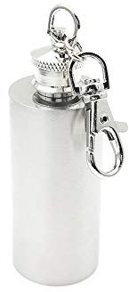 iSavage 1.5oz Hip Flask 18/8 Stainless Steel Cylinder Shaped Mini Design with Ring-YM150