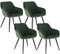 WOLTU Esszimmerstühle 4er Set Esszimmerstuhl Küchenstuhl Polsterstuhl Design Stuhl mit Armlehnen, mit Sitzfläche aus Samt, Gestell aus Metall, modern, Dunkelgrün, BH93dgn-4
