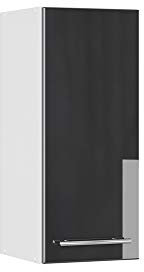 Vicco Hängeschrank Fame-Line, hängender Küchenschrank, Anthrazit Hochglanz/Weiß, 30 cm