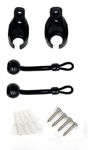 Universal Indoor and Outdoor Blinds Shades Shutter Accessories Easy to Install (Black, Bungee Kit)