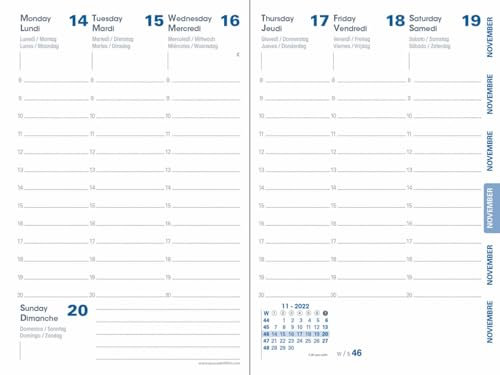Quo Vadis – Nachfüllpack – recycelt – Schülerkalender – Wochenkalender – mehrsprachige Edition – 12 x 17 cm – Farbe: – 13 Monate August – Jahr 2023 – 2024