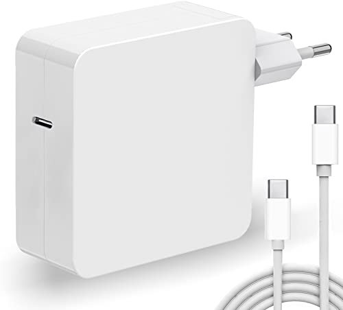 USB C Ladegerät, 87W Typ C Ladegerät für Mac Book Pro, 87W USB C Adapter Ersatz für 61W, 30W, 29W, inklusive USB C-Kabel Kompatibel mit Mac Book Air/Pro/Retina, iPad Pro, iPhone, Huawei, Samsung