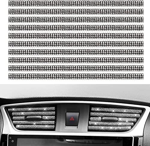 Diamond effect car interior vent trim | 10PCS Strips of rhinestones Bling up car interior and dash | Vehicle accessories | Personalise decorate your dashboard | SNAP ON easy fit | Fits almost any type