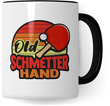 Old Schmetterhand Tasse, Tischtennisspieler Tischtennis-Spielerin, lustiger Spruch Tischtennisprofi Tischtennisliebhaber, Geschenk Kaffeetasse für Spielpartner