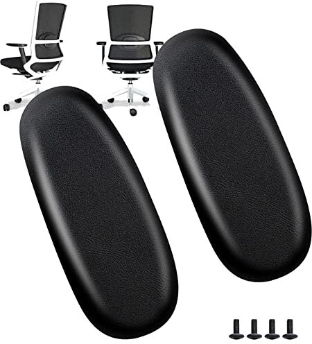 Wimdoyily Ersatzarmlehne für Bürostuhl, passend für alle meisten Arten von Armlehnen mit Befestigungslochmustern, Schrauben-Set, Stuhl-Armlehnen-Pads, Schwarz (1 Paar)