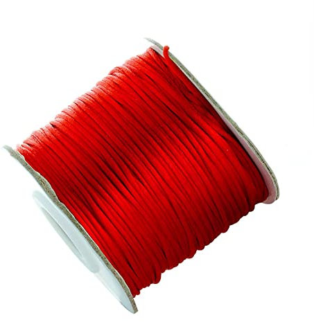 Cordoncino in nylon satinato, 77,7 metri, 1,5 mm, per nodi cinesi, macramè, collane, bracciali e gioielli intrecciati