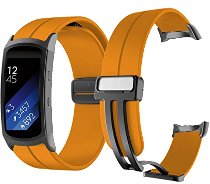 Sport Armband für Samsung Gear Fit 2 /Gear Fit 2 Pro Armband, Samsung Gear Fit 2 Weiche Silikon Armbänder Ersatzband mit Magnet Kompatibel mit Samsung Gear Fit 2 /Gear Fit 2 Pro (F)