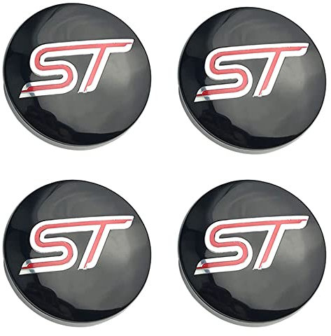 GALGAN 4 Stück Auto ABS Radnabenkappen für Ford ST Fiesta EcoSport Explorer Escort Kuga Focus 1 2 3 mk2 mk3 mk4 mk5 mk7 54mm 60mm Felgenkappen Nabenkappen Zubehör,B-60mm-red