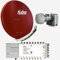 Fuba Sat Anlage 16 Teilnehmer | Satellitenschüssel Komplettset - DAA 850 R Alu Sat-Schüssel 85cm rot + Fuba Quattro LNB + Fuba FMT516 Sat Multischalter 16 Teilnehmer (DVB-S2, HDTV, UHD 4K/8K)