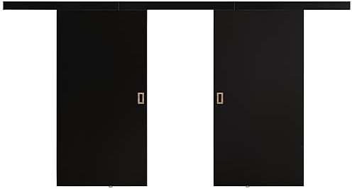 KIER FURNITURE Türen Werdi DUO 172 Moderne Schiebetüren - Wandschiebetür - Universal Links und Rechts - Metallschiebesystem - Robust, Haltbar - Stabil, Langlebig - Schwarz B172xH205xT1,6 cm