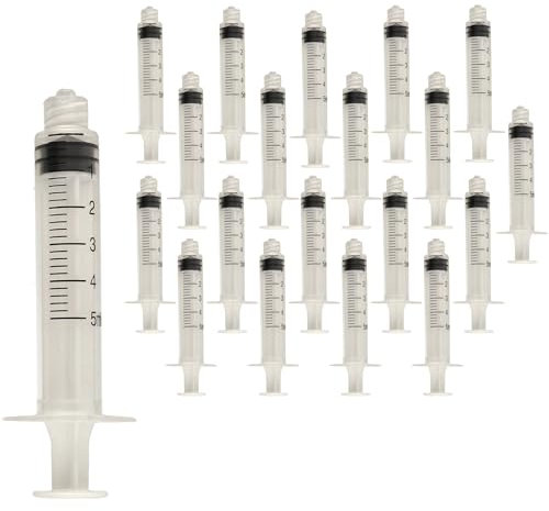The Beadsmith Glue Syringe Pack – 20 Pieces, 5CC, Plastic Syringes – Luer Lock Style – Use for Measuring & Dispensing Liquids, Feeding Pets, Oil or Glue Applicator