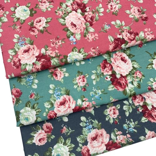 EDGEAM 3 piezas de tela de algodón de 150 x 50 cm, paquete de tela para patchwork, grandes telas para coser, DIY