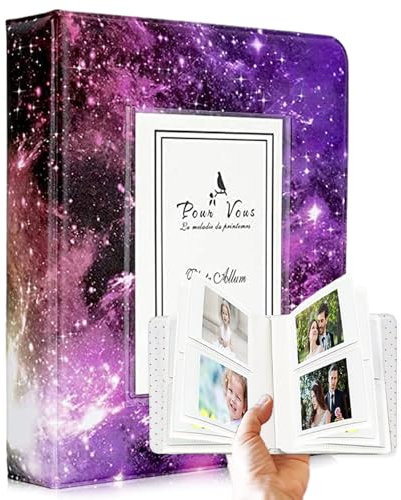 Mini Fotoalbum mit 64 Taschen, für 3 Zoll Mini Filme, für Mini11 Mini9 8+ 70 90 25 50s 7s Sofortkamera/Liplay/Kodak/HP Sprocke/Snap(Galaxy)
