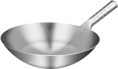 LLaviD Wok inox 32-45 cm revêtement antiadhésif pour tous feux dont poignées induction Stay Cool 2024,34cm