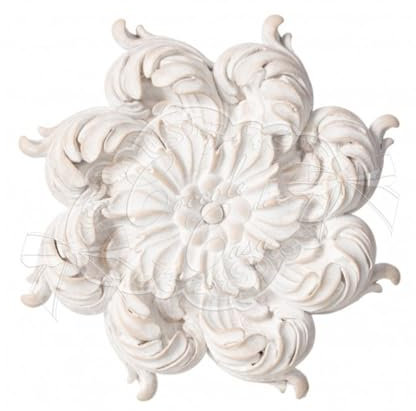 COCCOLE DI CASA Fregio Decorativo Bianco decapato in Resina Effetto Anticato Punte Shabby Chic, Vintage D.19xH.3CM