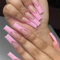 24pcs Long Coffin False Nails French Tip Stick on Nails Pink Edge Press on Nails Glue-on Nails Removable Fake Nails Women Girls Nail Art Accessories