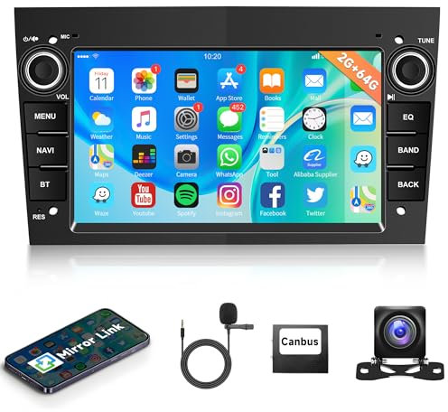 2G+64G Android 13 Autoradio 2 Din für Opel Astra Antara Vectra Corsa Zafira Meriva Vivara Vivaro Combo Con Navi GPS WiFi 7 Zoll Autoradio mit Mirror LInk Bluetooth FM/RDS/DAB+/OBD2/DVR Rückfahrkamera