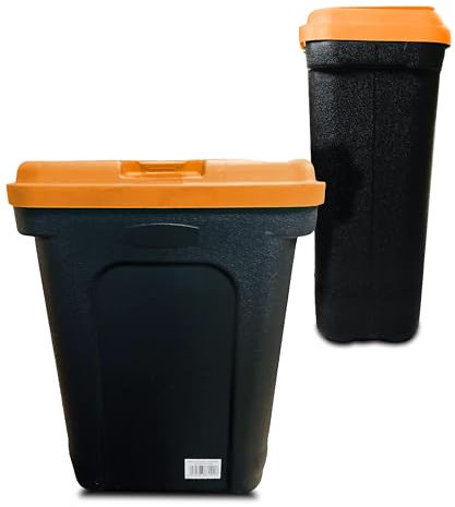 Dried Pet Food Container Storage Box Flip Top Locking Tub with Scoop Animal Dry Food Dispenser Bin Dog Cat Bird Seeds Storage Tub Plastic Rubber Airtight Seal (Orange)