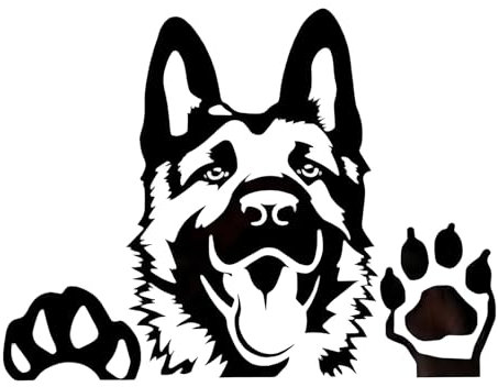 Autoaufkleber 15Cm Schwarz Deutscher Schäferhund Auto Aufkleber Black German Shepherd Aufkleber Haustier Hund Wasserfester Aufkleber Weiß German Shepherd Aufkleber Stoßstange Heckscheibe Dekor