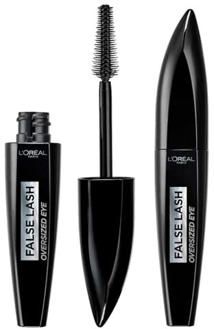 L'Oréal Paris False Lash Oversized Eye Mascara Volumengebend und verlängernd, großer Augen-Effekt mit langem Halt, mit Stretch-Bürste, Farbe Schwarz, 2 Stück