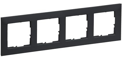 LEGRAND, SEANO 4-fach Rahmen, Thermoplast, Halogenfrei, Abmessungen: 87 x 301 mm, Farbe: Anthrazit lackiert, 765474