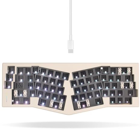 SUEHIODHY WEIKAV A67 Aluminum Mechanical Keyboard kit, Alice-Layout VIA-programmable Custom Hot Swappable Keyboard Kit,Gasket Structure,RGB Backlit Gaming Keyboard for PC/Tablet/PS