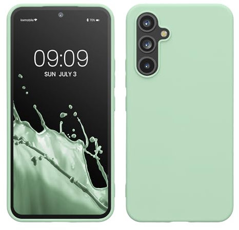 kwmobile Case for Samsung Galaxy A54 5G Case - Soft Cover - Shockproof TPU Material - Wireless Charging - Mint Matte