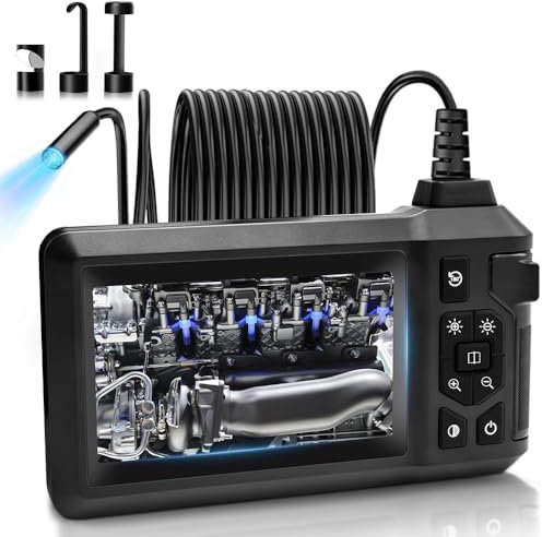 10M Endoskopkamera mit Licht, Boreskop Kein WLAN Erforderlich 1080P HD Bildschirm Inspektionskamera IP67 Wasserdicht Flexible Endoskop-Kamera Industrie Endoskop Rohrkamera Kanalkamera