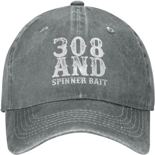 HEBUOUI Herren Basecap aus Reiner Baumwolle und atmungsaktivem 308 und Spinner Bait Hat Herren Baseball Caps Funny Caps Outdoor Geschenk