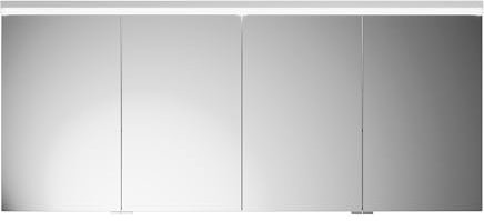 burgbad Lin20 Spiegelschrank LED-Beleuchtung, 4 Türen, 1600x700x170mm, SPQK160F5363, Farbe: Weiß Hochglanz