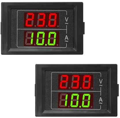 2-Pack 2in1 Panel Multimeter 110V/220V, Digital Ammeter Voltmeter AC 80V-300V 100A, Volt Amp Meter LED Display Spannung Verstärkungsdetektor Testmesser mit Stromtransformator CT (230VAC)