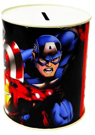 MARVEL Avengers Spardose aus Blech, nicht aufklappbar, 11 x 8 cm, Geschenkidee für Groß und Klein