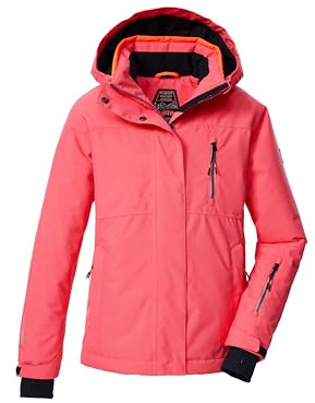 killtec Mädchen Skijacke/Funktionsjacke mit Kapuze und Schneefang KSW 205 GRLS SKI JCKT, coral pink, 164, 43553-000