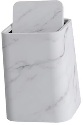 Sharplace Marbre Salle de Bains Poubelle Panier À Ordures Réutilisable Carré Poubelle Poubelle Conteneur Poubelle Ménage pour Salon Maison, L White