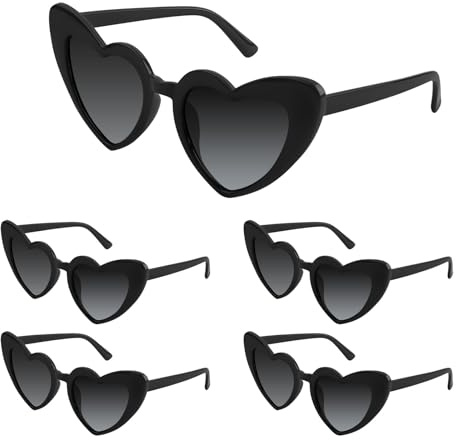 Bouiexye Herz Sonnenbrille Bachelorette Sonnenbrille Vintage Glasses Brille Herzform für Hochzeit Brautjungfer Partygeschenk Zubehör