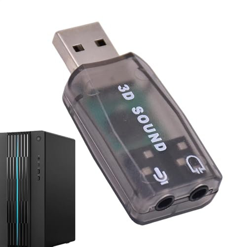 Adaptateur de carte son USB | 5.1 Adaptateur audio USB stéréo -Adaptateur audio PC et PC pour ordinateur portable pour regarder la télévision, écouter de la musique