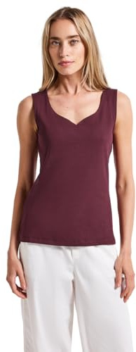 STREET ONE Damen 3226265 Top mit Herzausschnitt, Dark Cherry Red, 42