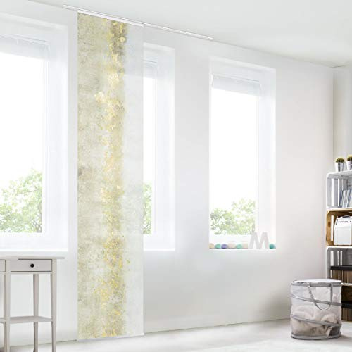 micasia Schiebegardine halbtransparent 60er Paneel Klett Muster Textil lichtdurchlässig - Motiv Abstrakt Flächenvorhang Weiss Wohnzimmer Schlafzimmer 1887 (60x250 cm - 1 St.)