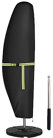 Bortivier 420D Outdoor Umbrella Cover Fits Cantilever Offset Umbrella 280 X 30 X 81/46 cm Black