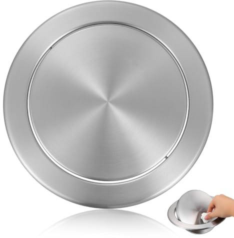 Hemobllo Cubierta Para Empotrada Tapa De Basura Abatible Con Ojal Repuesto Para Cubo De De Cocina Acero Inoxidable Para Lavabo Y Encimera 9.37X9.37X1.29in